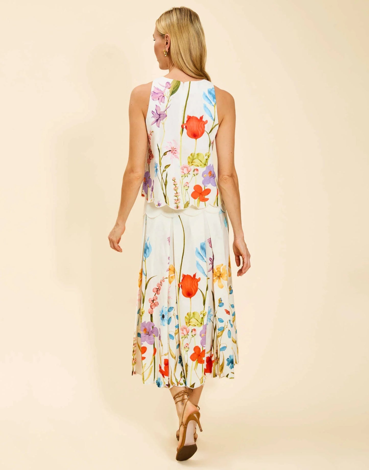 Prism Scallop Tank Top in Garden Muse