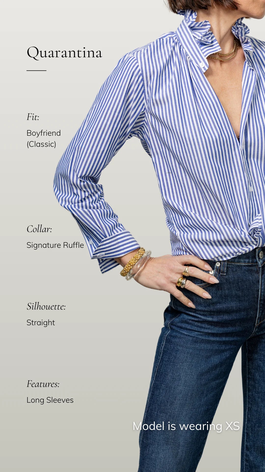 Quarantina Button Down in Chambray