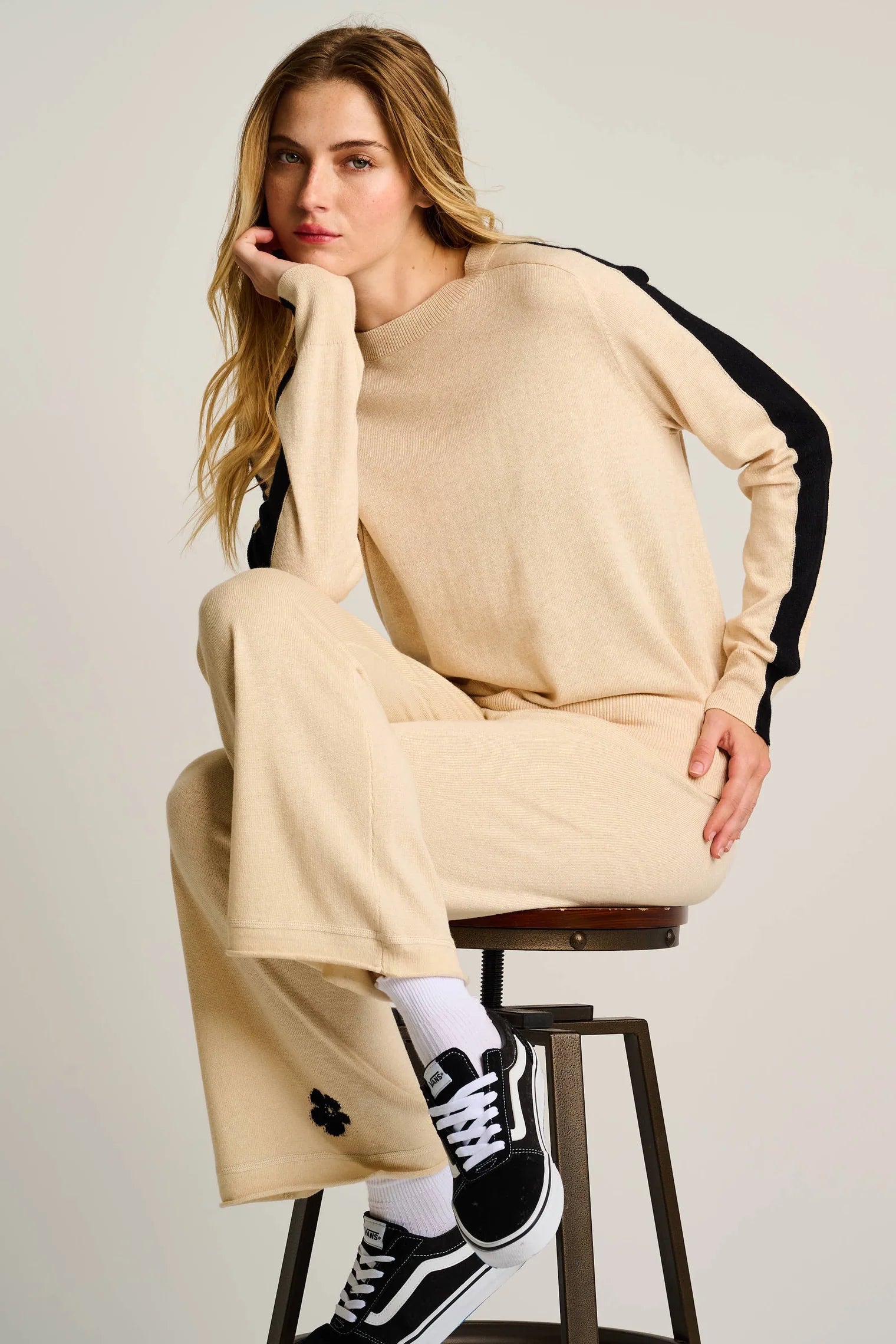 Stripefull Sweater in Oat