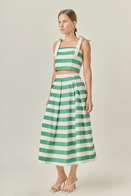 Bold Stripe Midi Skirt