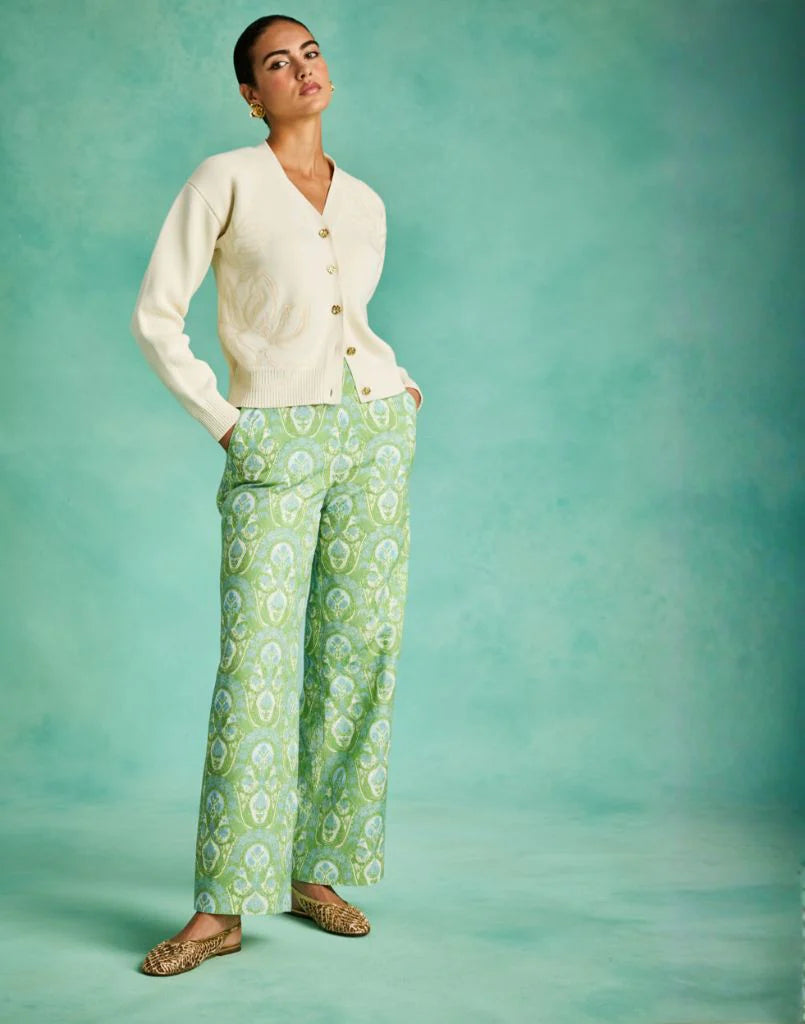 Antonella Pants in Trellis Verte