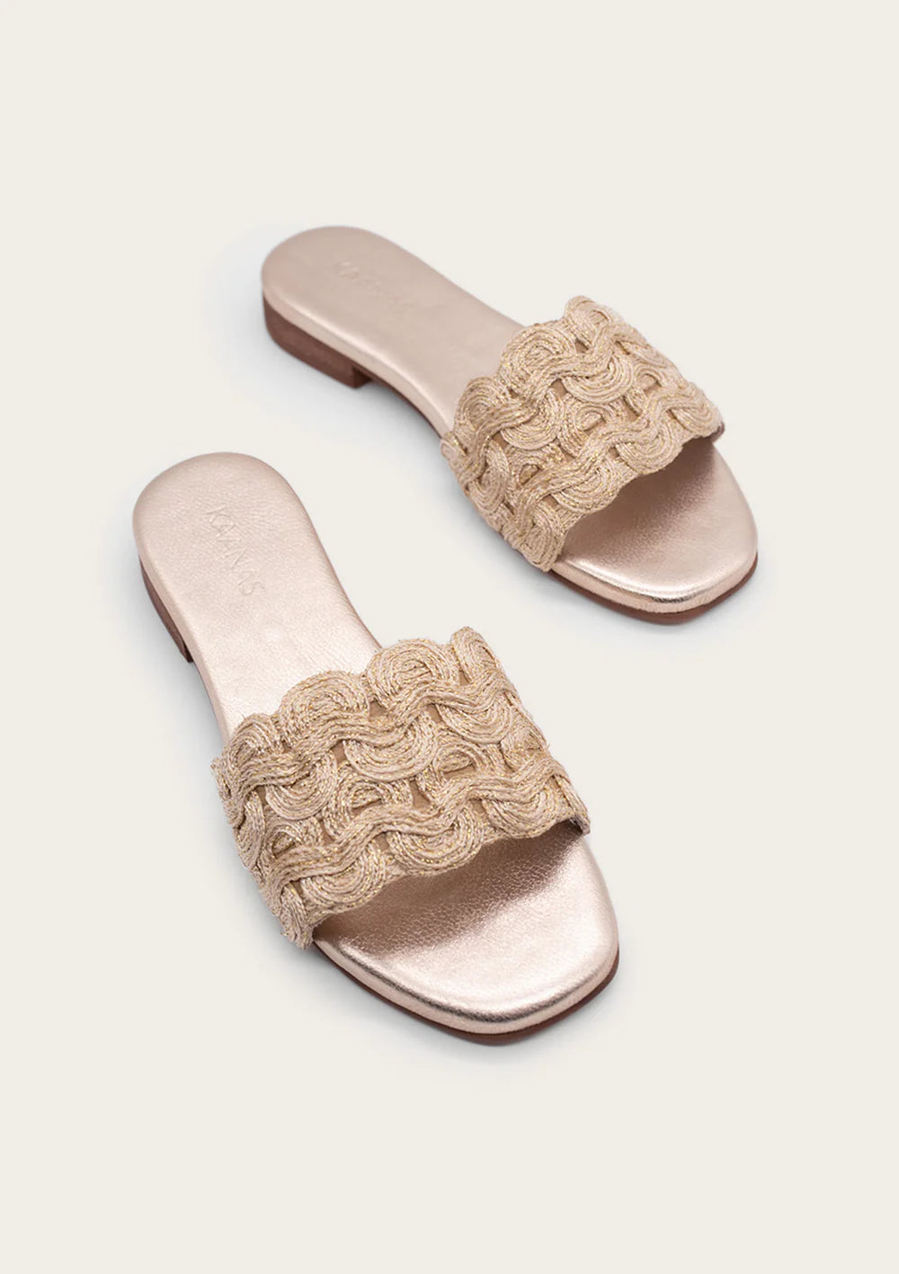 Nash Gold Textured Band Sandal