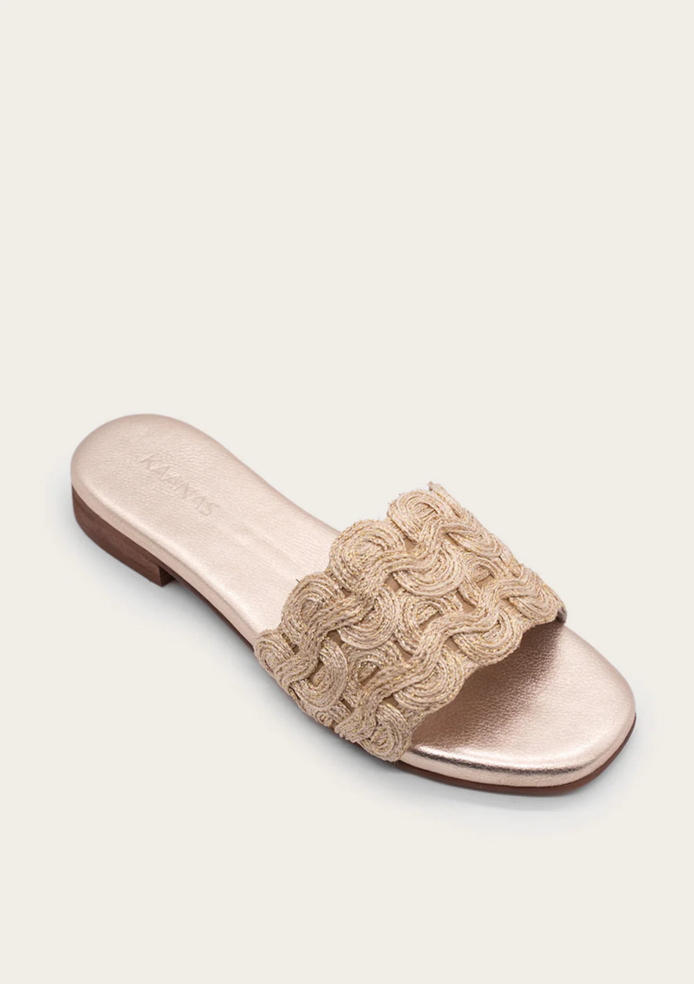 Nash Gold Textured Band Sandal