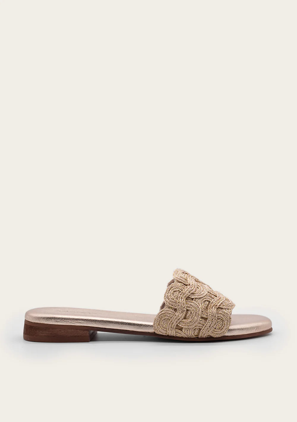 Nash Gold Textured Band Sandal