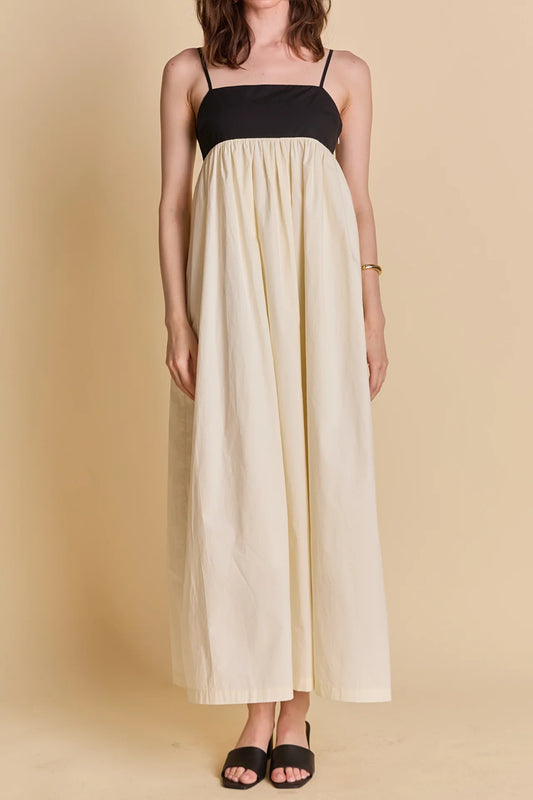 Color Block Sleeveless Maxi Dress