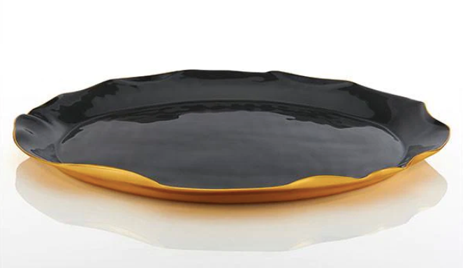 Large Oval Ruffled Platter