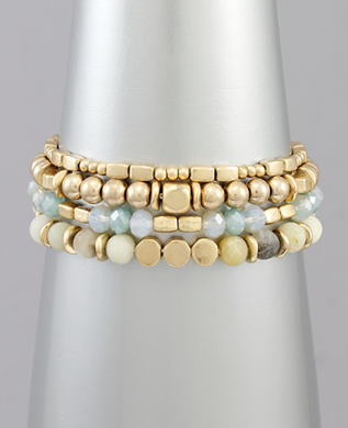 Stone & Bead Layer Bracelet Set