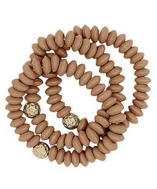 Metal Point Wood Beads Bracelet