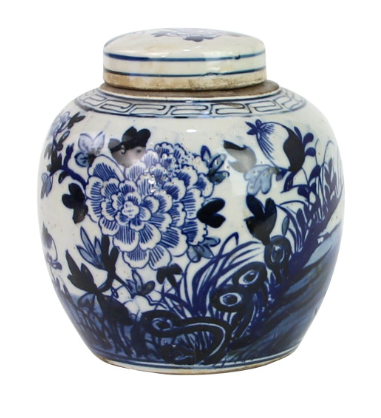Blue And White Mini Jar Flower Blossom