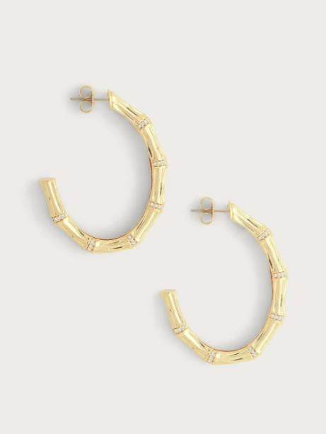 Bamboo Single Hoop Earrings