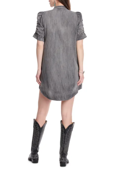 Washed Out Grey Denim Dress