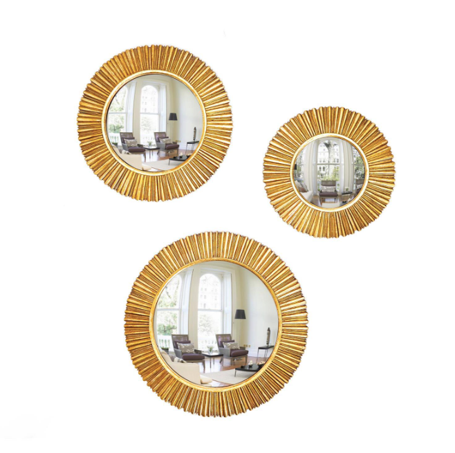 Gold Leaf Convex Mirror