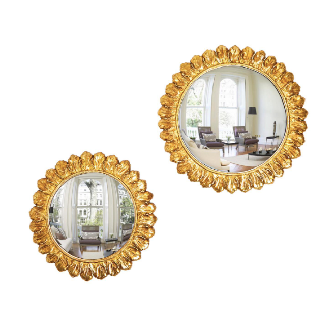 Gold Leaf Convex Mirror
