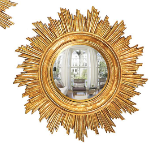 Gold Leaf Convex Mirror