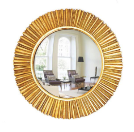 Gold Leaf Convex Mirror