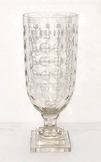 Etched Dots Medium Hurricane Vase