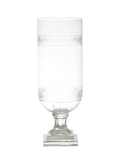 Etched Birger Tiffany Cut Medium Hurricane Vase