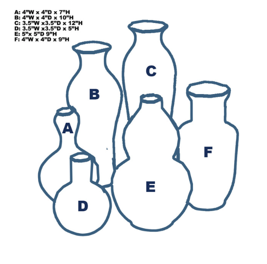 Icy Blue Vase- Assorted Sizes