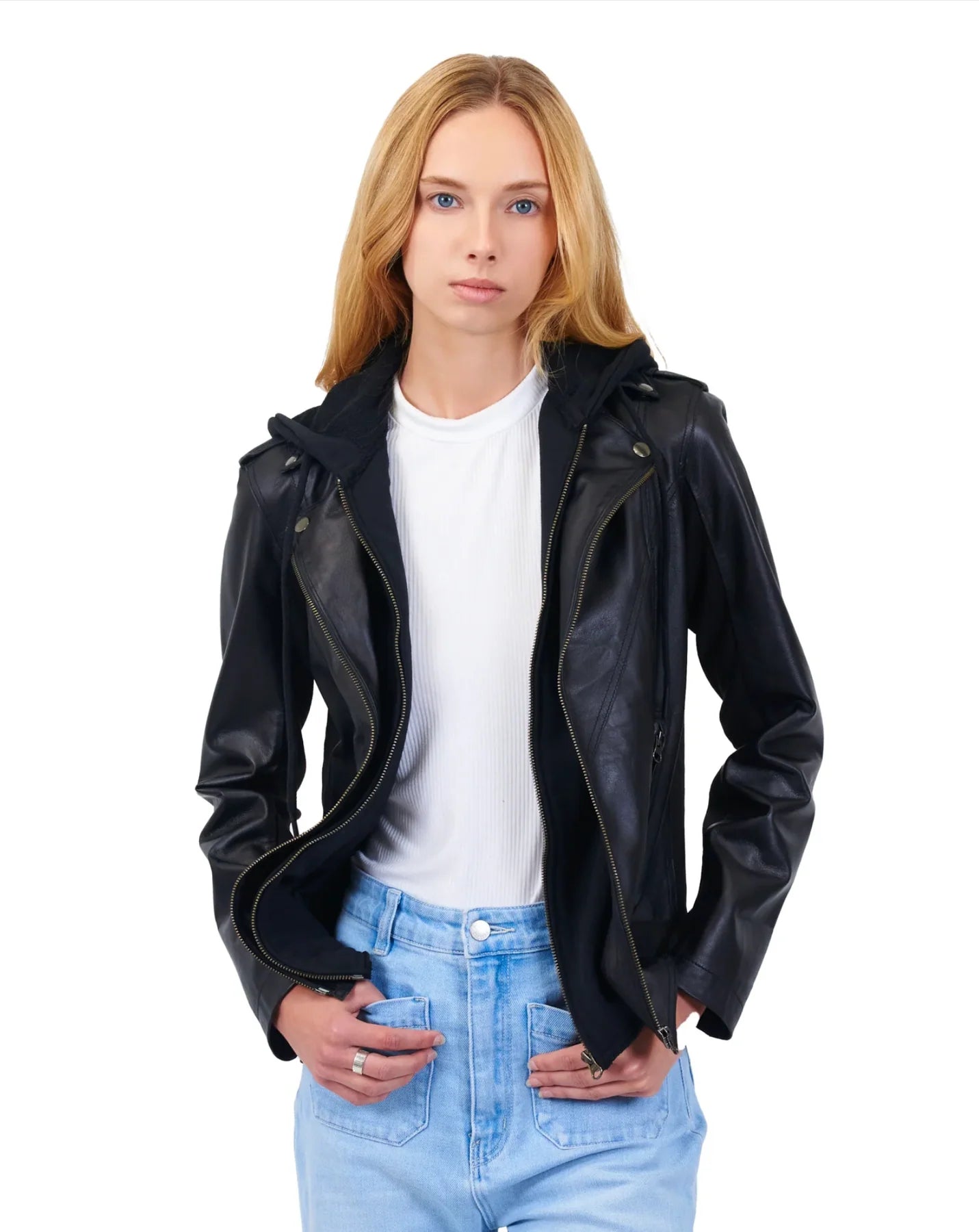 Hannah Burnished Leather Jacket
