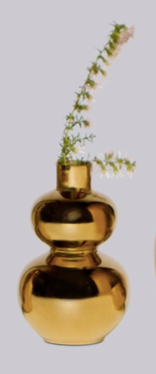 Metallic Gold Porcelain Mini Vase