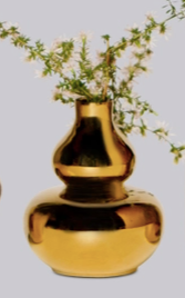 Metallic Gold Porcelain Mini Vase