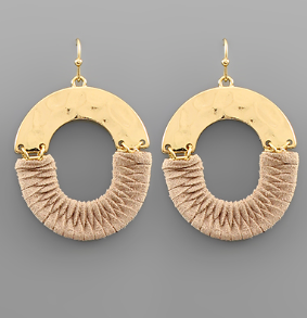 Suede Wrapped Oval Earring