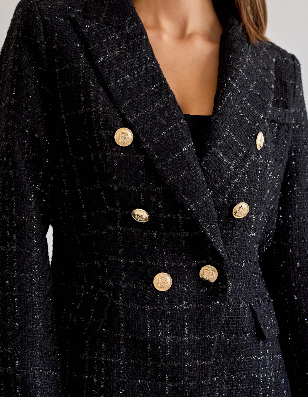 Tweed Double Breasted Blazer