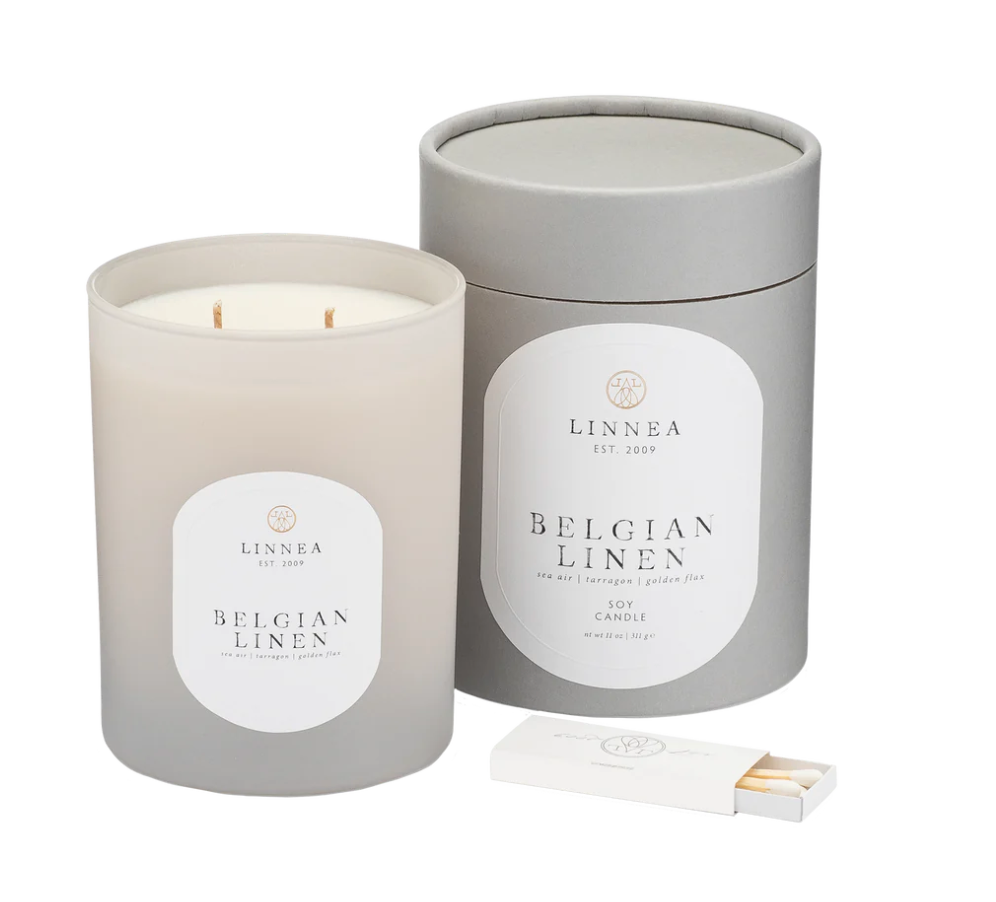 Belgian Linen 2 Wick Candle