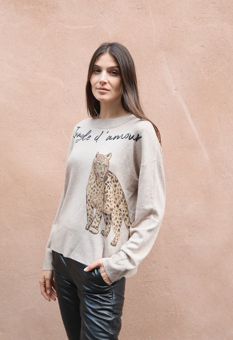 Wool Sweater in Jungle D'Amour