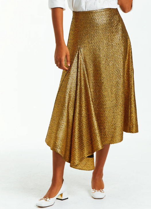 Syrah Metallic Tweed Skirt
