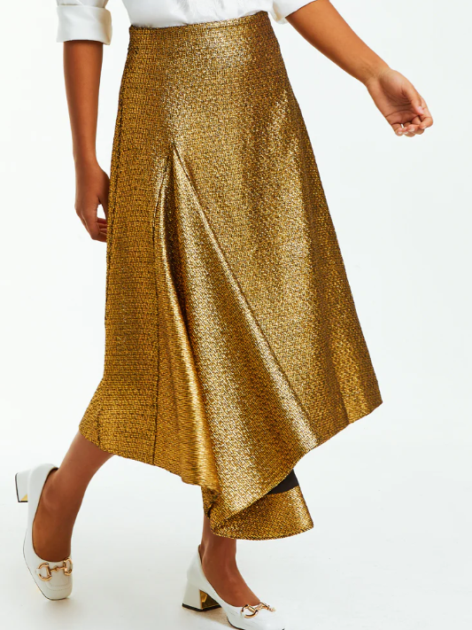 Syrah Metallic Tweed Skirt