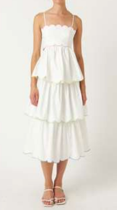 Scallop Tiered Dress