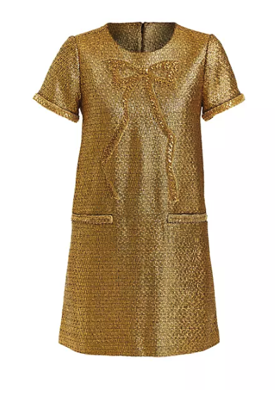 Ainslee Gold Tweed Mini Dress