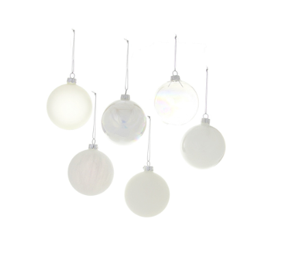 White Glass Ornaments