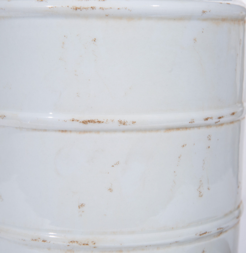 Busan White Horizontal Line Tea Jar