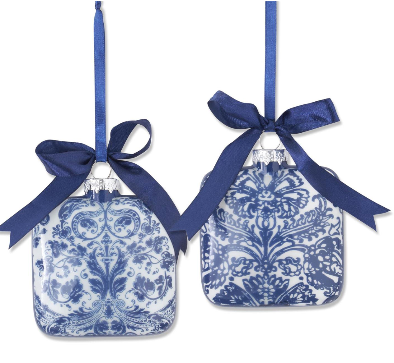 Blue Toile Ornaments