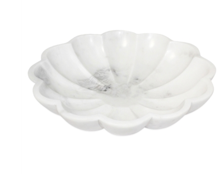 White Marble Lotus Bowl