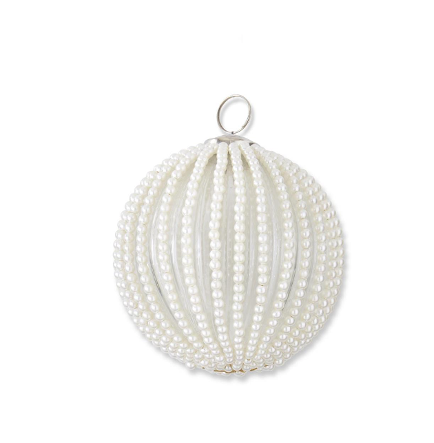 Pearled Clear Glass Ornament