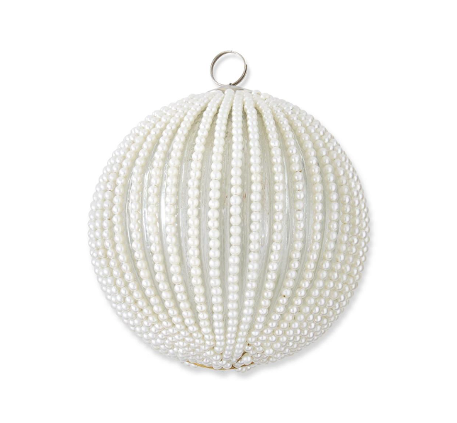 Pearled Clear Glass Ornament