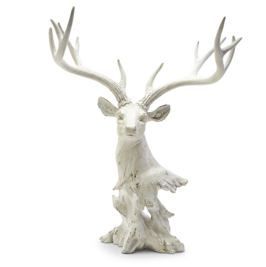 White Glitter Deer Decor