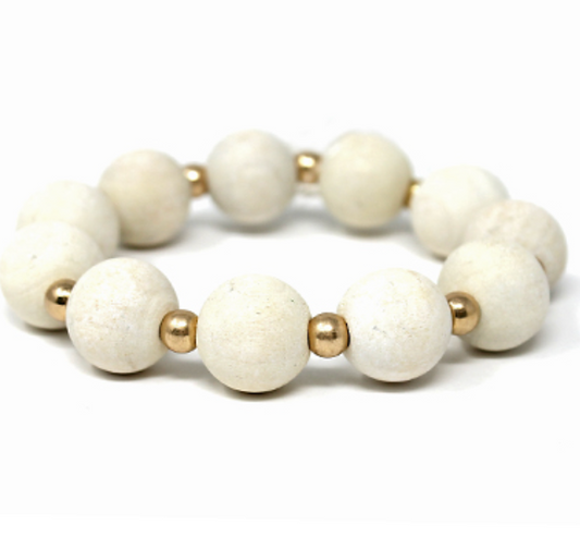 Wood Ball Stretch Bracelet