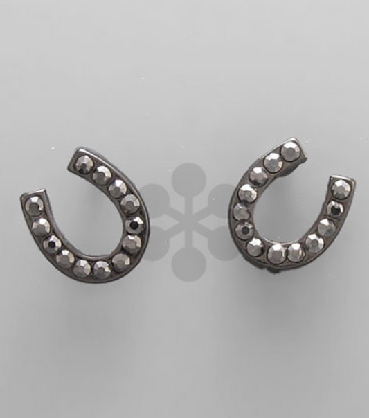 Pave Horseshoe Earrings