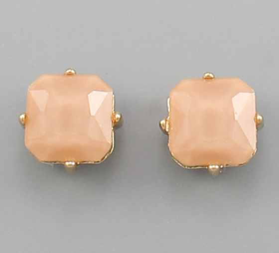 Square Stone Stud Earring