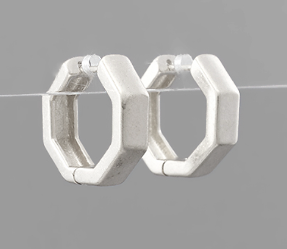 Octagon Huggie Hoops