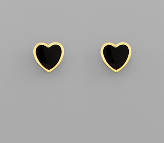 Gold Dipped Heart Stud Earrings