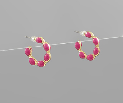 Color Ball Hoop Earrings