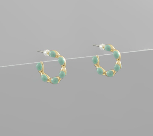 Color Ball Hoop Earrings