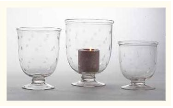 Etched Stars Hurricane Vases-3 Sizes