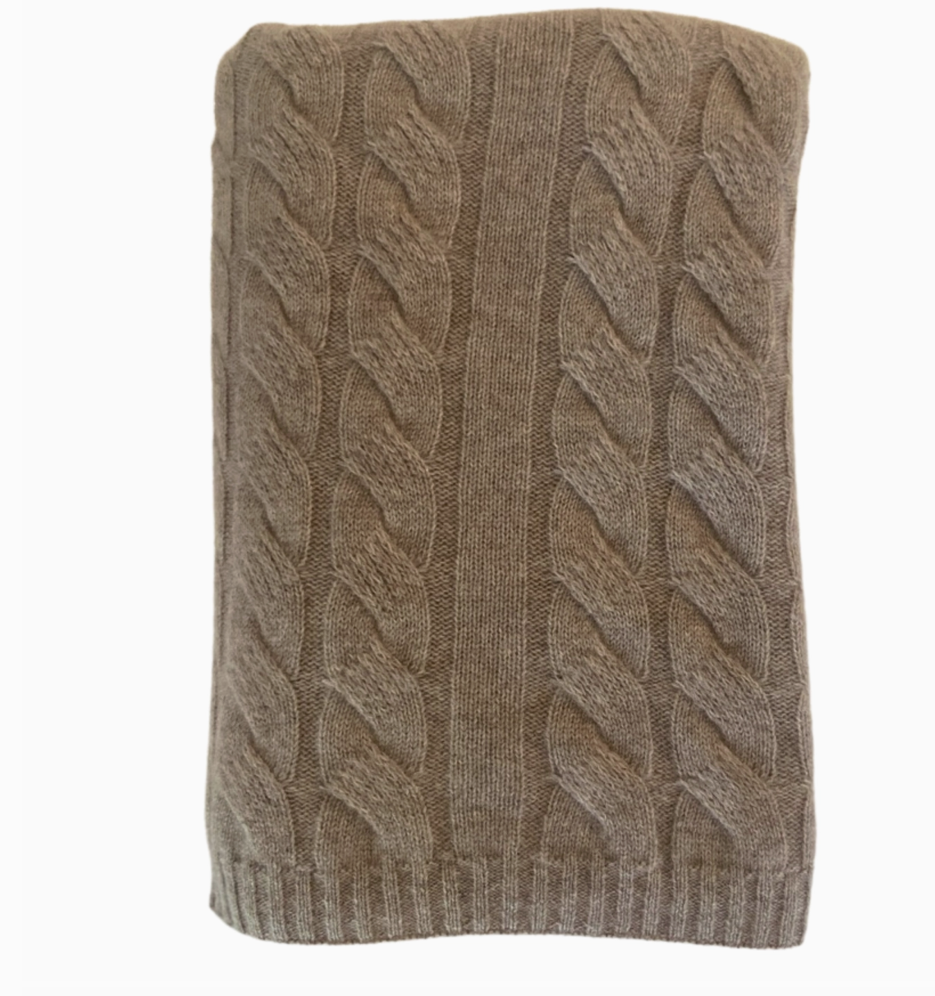 Cashmere Cable Knit Throw Blanket