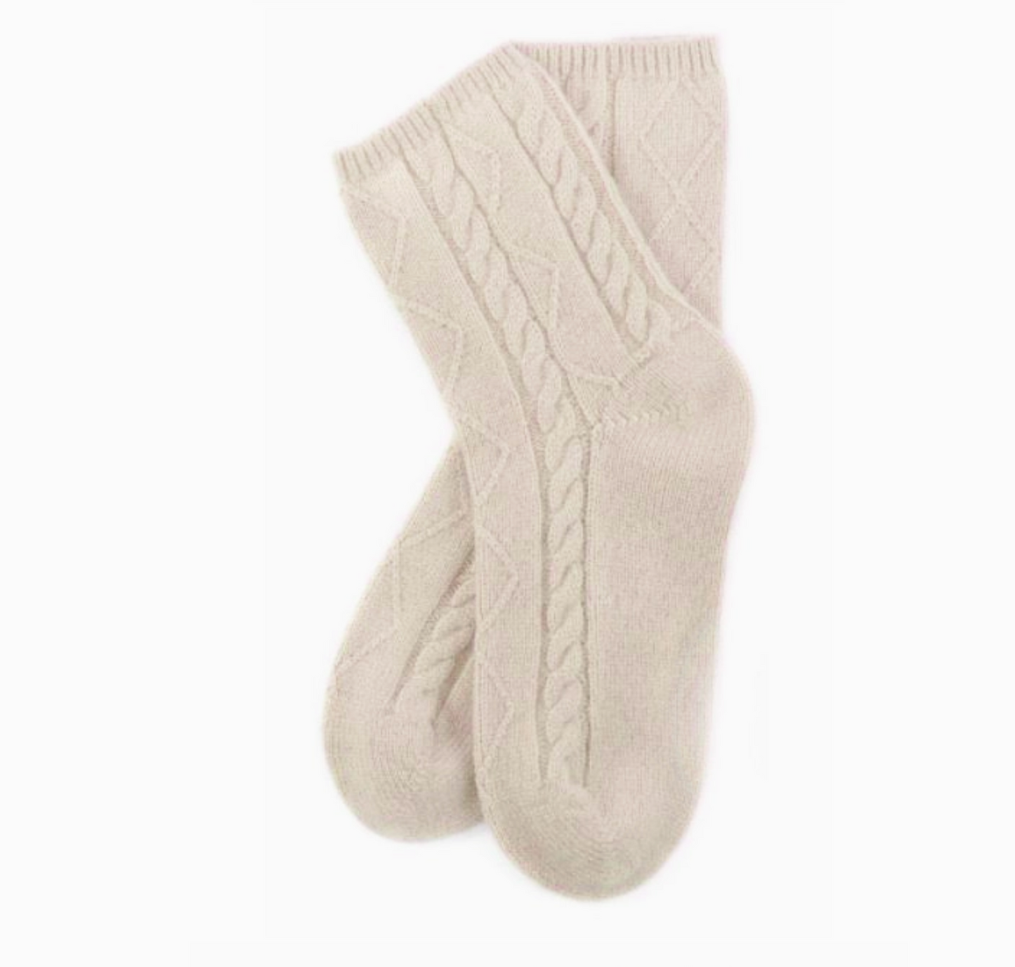 Cable Knit Cashmere Socks